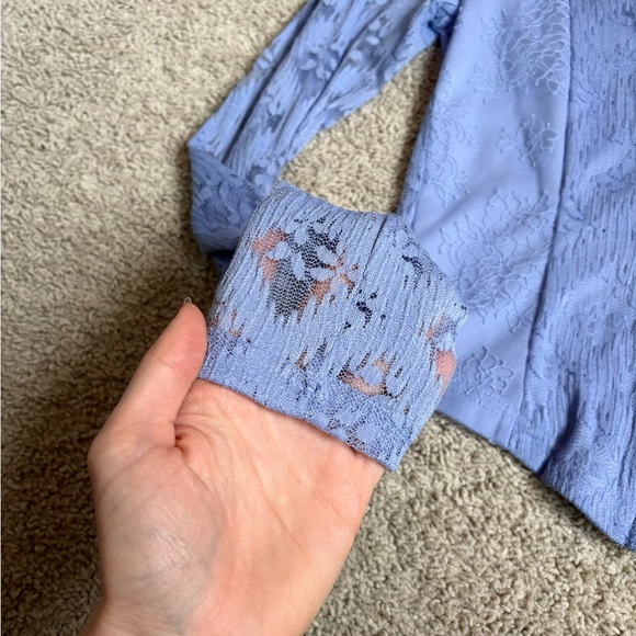 forever 21 purple lavender lace zip up corset long sleeve top - Picture 7 of 12